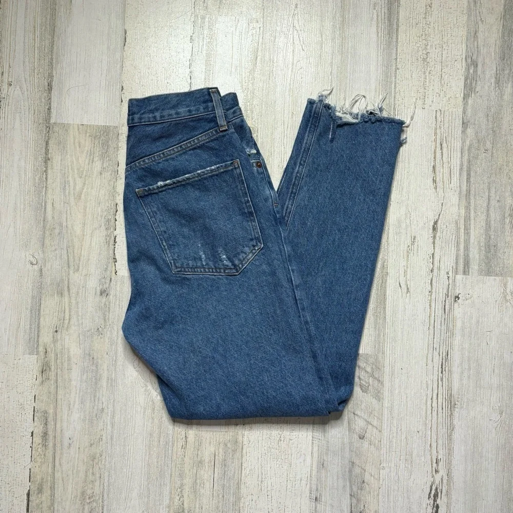 Agolde x Revolve Jamie Feel Good Distressed Straight Leg Jeans Size 25